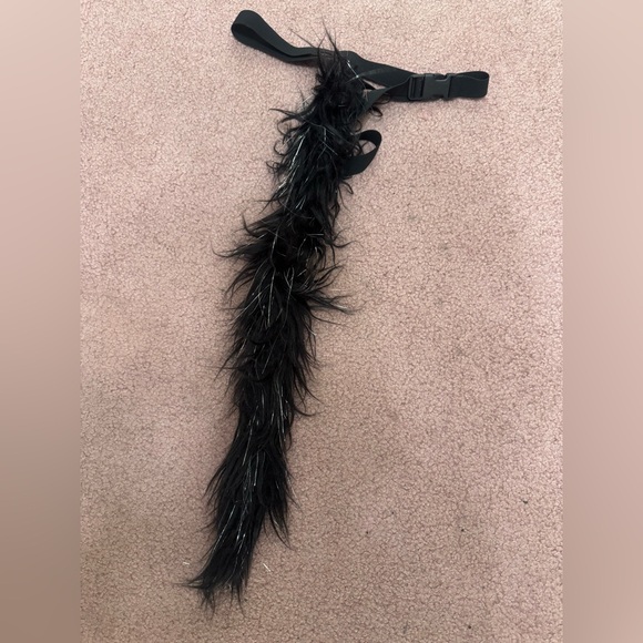 Dolls Kill Accessories - New black dolls kill furry tail festival rave costume outfit costume cat belt
